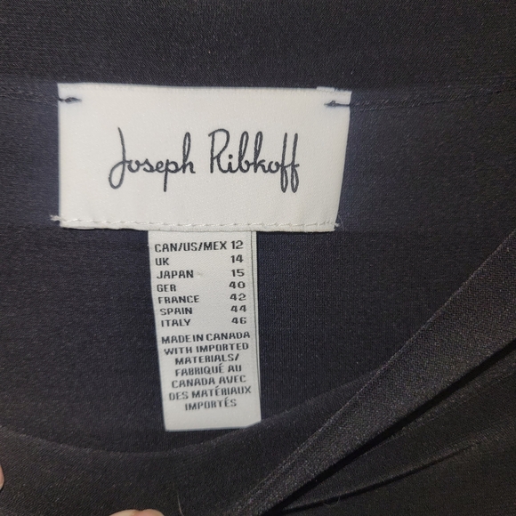 Joseph Ribkoff Black Sheer Bell Sleeve Tunic Top Size 14 Made Canada - Picture 5 of 5